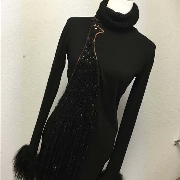 Peacock faux fur dress Like New - Picture 5 of 7